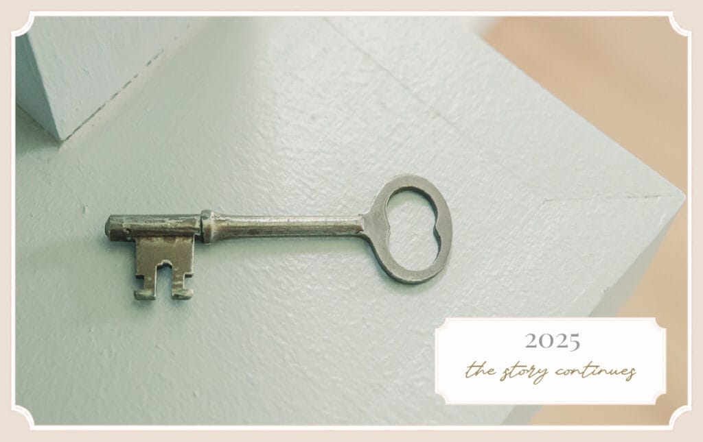 Original skeleton key from The Cottage at Foxhavens, symbolizing the beginning of the cottage's next chapter in 2025.